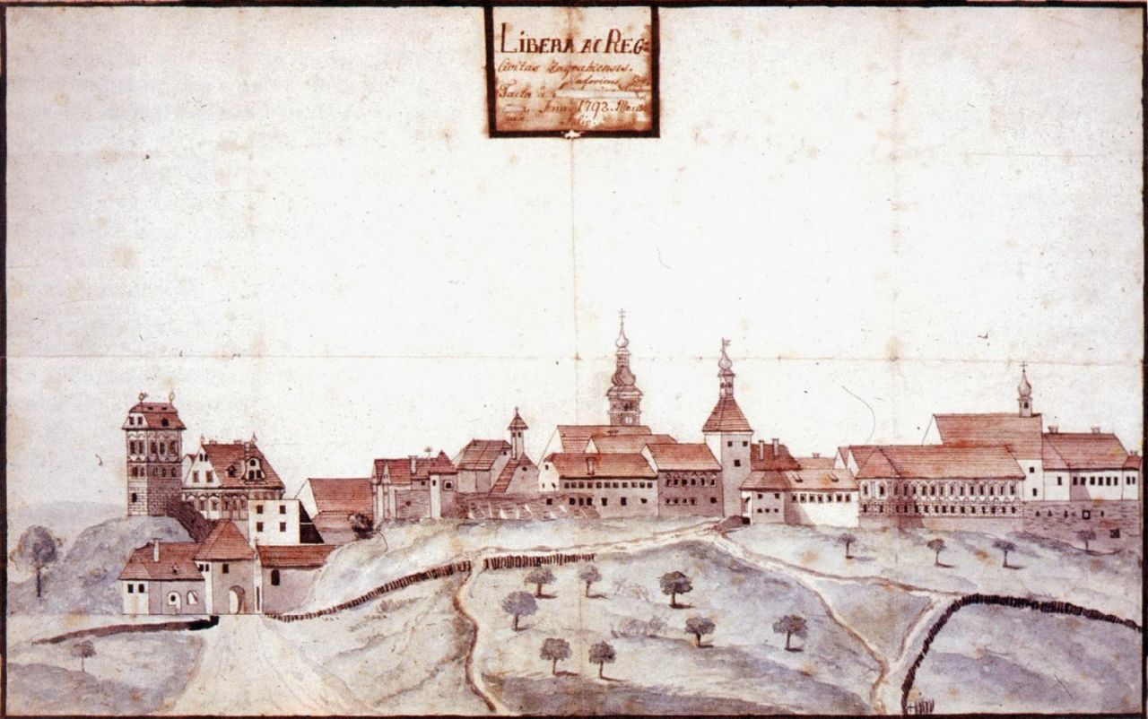 Veduta. Zagreb, 1792. godine, akvarel Ljudevita Bužana